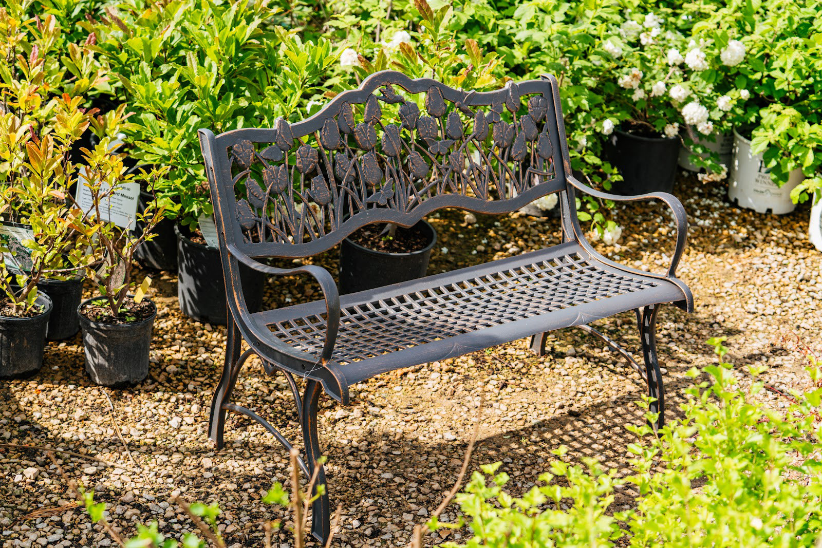 Rosalind Wheeler Cohen Tulip Cast Iron Park Bench Reviews Wayfair